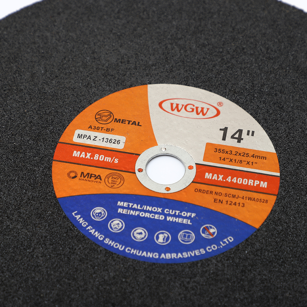 WGW Long-Life 355 мм X 3,2 X 22,23 мм Металлический режущий диск 80 м/с Портативная угловая шлифовальная машина высокой твердости 
